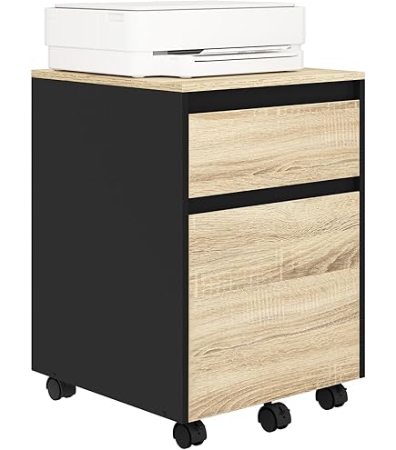 vidaXL Rolkast 60x48x81 cm bewerkt hout bruin eikenkleur, rolkastje, rolkast bureau, rolkastje bureau, rol kastje, opbergkastje op wielen