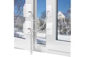 NEWBINN 2 x Verstellbare Fenstersicherung Kindersicherung, Selbstklebende Sicherheitsfensterschlösser Grau für Baby, Kleinkinder, Haustiere