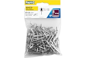 Rapid Blindnieten Aluminium Standard Ø 4,8mm, 4-7mm Klemmbereich, 100 Stück pro Beutel, für Blindnietzangen