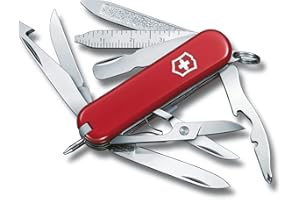 VICTORINOX Navaja suiza de bolsillo Mini Champ, pequeña, Hecha en Suiza, multiherramienta con abrecartas, abrebotellas, pelacables