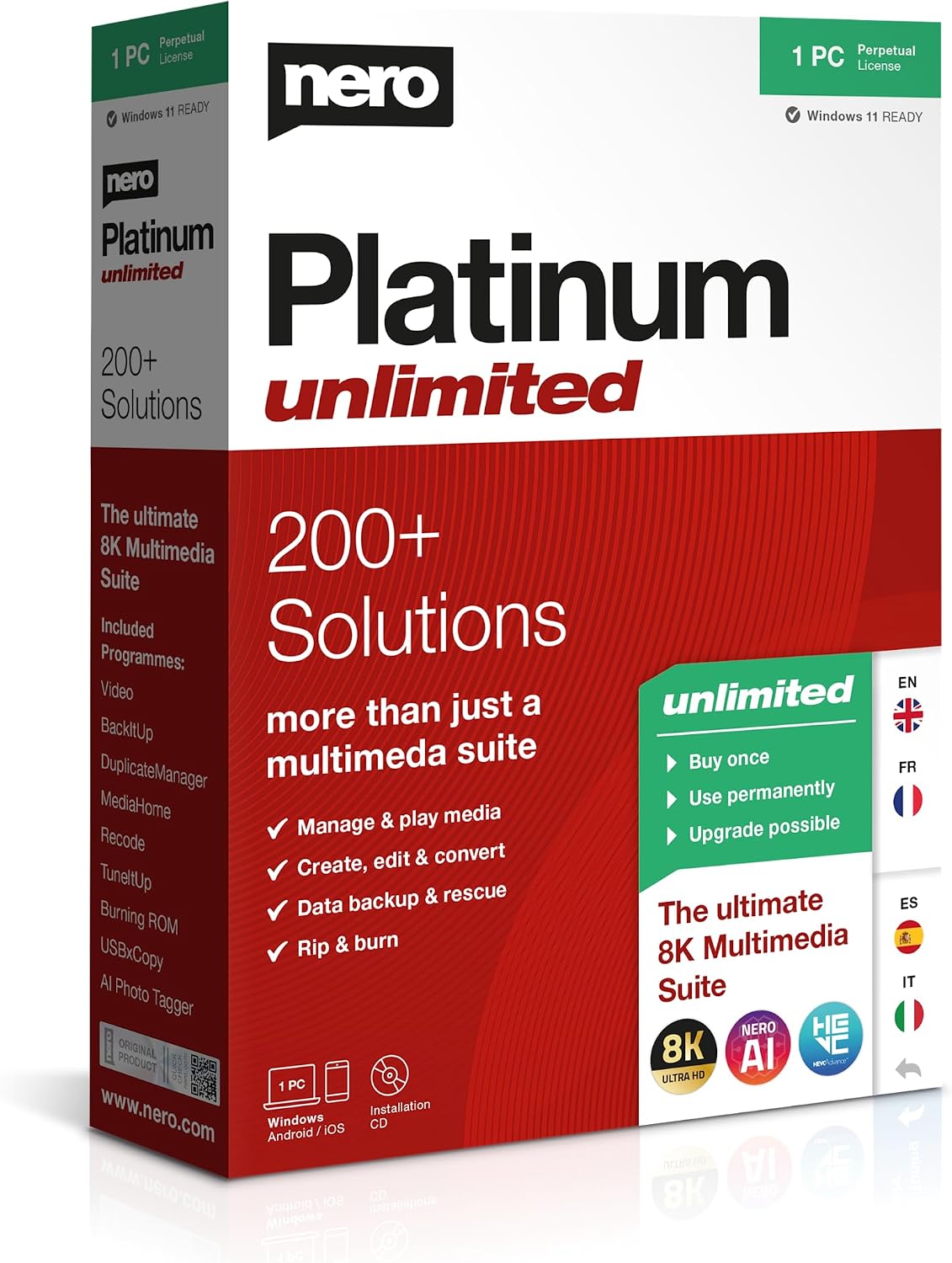 Prise en Main & Utilisation au Quotidien : Nero Platinum Unlimited Retail Box med CD Vid
