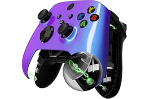 eXtremeRate FaceMag Carcasa Frontal de Repuesto Magnética para Xbox Series X S Control Cubierta de Placa Frontal DIY con Anillos de Acento para Xbox Core Modelo 1914-No Incluye Consola(Azul a Violeta)