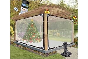 Aoisavch Rideaux de pergola bâches imperméables, bâche avec œillets for Plantes de Jardin, Fournitures de Camping, 60 Tailles (Color : Clear, Size : 7.87x8.2'/2.4x2.5m)