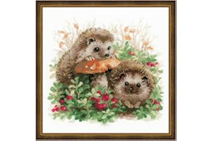 RIOLIS - Tela per Lavorazione a Punto Croce, Motivo: Simpatici Ricci, Multicolore