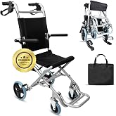 OrtoPrime Transit Wheelchair ALUMINIUM Lightweight Folding Wheelchair - Orthopedic Elderly Wheelchair - Rhodes Cadeira for Id