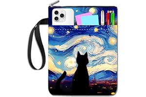 NHQZ Custodia per Libri Protettore,Custodia Libro,Custodia per Libro con Cerniera e Tasca Frontale,Gattino,Copertine per Libri,Regalo per Amanti dei Libri,Copertina per Libri in Tessuto Lavabile