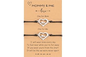 TERRISHE Mamma e Me Bracciale Cuore Dinosauro Orso Occhio Turco, Ritorno a Scuola Bracciali Regali Primo Giorno di Scuola, Bracciale Mamma e Figlia/Figlio Regalo per Ragazze Ragazzi