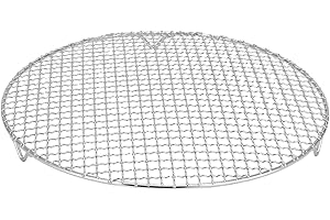 Benyong Stainless Steel Round Cooking Grate with 2 cm Feet Diameter 10 - 42.5 cm - Universal Cooking Grid for Hot Air Fryers, Ovens and Steamers - Robust Stainless Steel Cooking Grate Round as a Grill