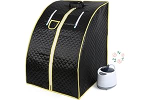 LANTUS Sauna a vapore personale, sauna a vapore portatile per spa da 2 litri Sauna per una persona con pentola a vapore Vapore leggero per sauna per il relax a casa (nero)
