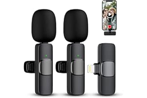 Newlam Micrófono Inalámbrico, Micrófono Lavalier Inalámbrico para iOS, Mini Micrófono portátil Plug-Play, reducción de Ruido Inteligente, grabación de Audio para Podcast Youtube Tiktok,Sin App