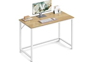 VASAGLE Tisch, Computertisch, Bürotisch, 100 x 50 x 76 cm, für Arbeitszimmer, Schlafzimmer, Wohnzimmer, natureichenfarben-perlweiß LWD041W70V2