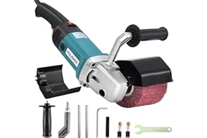 Yofuly Ponceuse à Satiner, Rénovateur Extérieur Polisseuse à Rouleau 1400W en Acier Inoxydable, 6 Vitesses Variables Ponceuse Métal & Bois Outil de Conditionnement de Surface