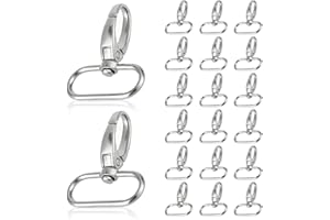 HERCHR 20pcs Mousquetons pivotants,Métal Pivotant Fermoirs Sac,Anneaux Porte Clef, Boucles d'attache pour Sac à Main Diamètre intérieur de l'anneau pivotant,mousqueton sac a main,Mousqueton Porte Clef Métal