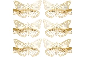 LYITZW Paquete de 6 Boho Pinza de pelo de maripo sa Pasador de mariposa Horquillas de pelo de maripo sa 3D Pinzas de pelo de mariposa en movimiento Accesorios para el cabello para mujeres y niñas
