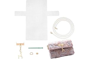 CHGCRAFT Kit de Ganchillo para Tejer con Malla de plástico, Lona de plástico, Tiras de Bolsa de Perlas de imitación y Cierres de aleación, Blanco