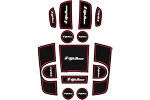 HENGYUESHANG 14PCS Antiscivolo Pads Auto Inserto Tappetino Set Antiscivolo Portabicchieri Compatibile con Alfa Romeo Giulia 2016 2017 2018 2019 Accessori - Stelvio NON SI ADATTA