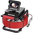 MOUNTAINONE 4.3" Sewer Inspection Camera with DVR, IP68 Waterproof Endoscope, Pipe Camera with 12 LED Lights for Plumber, 16GB