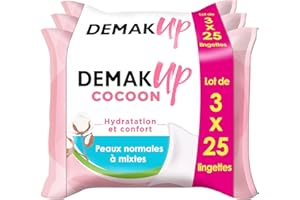 Demak'Up Cocoon - Lingettes à démaquiller - Peaux Normales ou Mixtes - 75 Lingettes démaquillantes