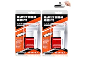 ALLONY Glass Glue Strong Clear, Rear View Mirror Adhesive, Wing Mirror Glue, Glass Glue, Suitable for All Kinds of Car Rearview Mirrors, Self-Adhesive Glass, 2 Pieces