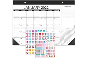 GOTHICBRIDE Calendario de Escritorio 2021-2022, 43 x 30 cm, Tamaño Grande Para Escritorio Mensual/Calendario de Pared, 18 Meses a Partir de Mes de Julio de 2021 a Diciembre de 2022