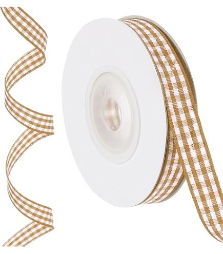 Yuanchu Blauw-Wit Gingham Tape 1cm X 45m – Ruitjesband Voor DIY, Cadeauverpakking En Picknick – 1 Rol