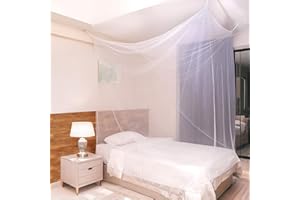 Sekey 220x100x200 cm Mosquitera para Cama Individual con Kit de colocación, Cortina, Protección Repelente contra Insectos, Malla antinsectos con rápida y fácil instalación, Blanco