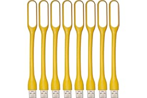 EBYPHAN Mini luce USB per tastiera, lampada flessibile per laptop, illuminazione regolabile (struttura a collo di cigno, sorgente LED) (giallo)
