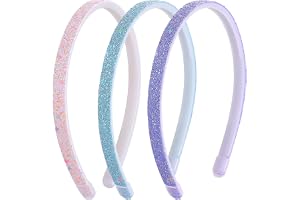Molain Set med 3 stycken söta glitterpannband, halkfria plastpannband med tänder, pannband för barn, flickor, hårtillbehör för små flickor