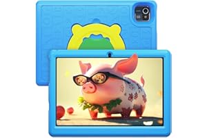 Nicewise Kids Tablet 10 Inch, Android 13 Kids Tablet 10.1" Display 5000mAh Kidoz Pre Installed Parental Control Learning Tablet, 6GB+64GB Quad Core Processor Wi-Fi Bluetooth Kid-Proof Case (Blue)