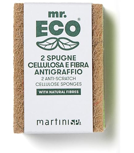 ARIX Delicate Care Kratzfester Schwamm – 2 Stück, 100% Recycelt, Kompostierbare Verpackung, Made In Italy