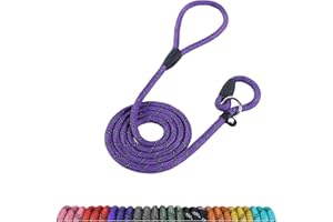 Loutep Slip Lead For Dogs-1.8m Long Rope Dog Leash With Reflective Stitching Slip On Easily With No Collar Or Harness Needed Anti-Choke Dog Slip Lead Ideal For Small Puppy Large & Medium Dogs Training