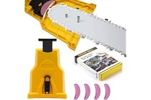 FARMTY Affûteur de Tronçonneuse,Affûteur de Chaîne Portable,Ensemble d'affûteur de Tronçonneuse,Aiguiseur Manuel avec 4 pierres à Aiguiser,pour Bûcherons, Tondeuses à Gazon, Tronçonneuses