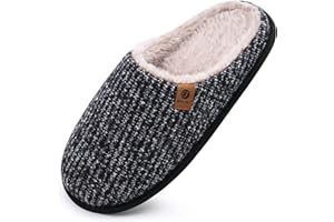 ONCAI Pantofole da Uomo Invernali, Comoda Memory Foam Calde Scarpe da Casa in Lana Con Suola Antiscivolo Taglia 40-49 EU