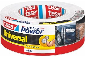 tesa extra Power Universal silvertejp - vit - 1 rulle - 50 m x 50 mm