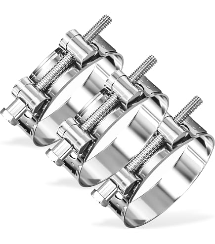 Collier De Serrage Universel Tuyau Échappement 76MM - Acier Inoxydable Argenté OD 76 Mm