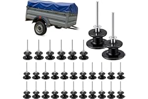 Enhon 30 Stück Planenknöpfe mit Rundhaken und Blindnieten – Robuste Befestigungshaken zur sicheren Netz- und Planenbefestigung an PKW-Anhänger, Bordwand und Abdeckplane