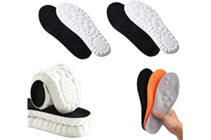APAAZO Semelle Orthopédique Révolutionnaire, 2 Paires De Semelles En Nuage 4D Semelles Orthopédiques En Mousse à Mémoire De Forme Respirante Pour Baskets Femmes Hommes (45-46,Black)