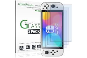 amFilm Tempered Glass Screen Protector for Nintendo Switch OLED 7.0" 2021 (3-Pack)