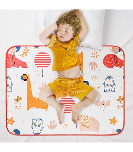 Lot De 2 Alèses Anti-fuites Pour Lit D'enfant - 100% Imperméable, Absorbant, Antidérapant - Dimensions 86x91 Cm - 11