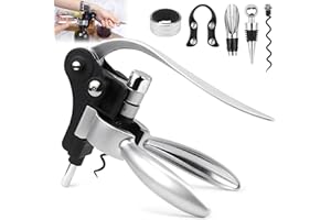 ERZEKRIM Sacacorchos Profesional con Broca de Acero Inoxidable con Vertedor de Vino, Accesorios Vino, Kit Vino es Perfecto para Regalos, Catas de Vino