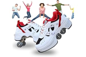 LDTXH Pattini a rotelle 2-in-1 Multi-Purpose Scarpe Inline Roller Shoes Skate Rollerblades Donna Regolabili Trekking Regalo Speciale per Adulti Unisex
