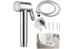 MUSIOOK 1 Set Bidet Shower, Muslim Shower for Toilet Spray, Handheld Bidet Spray for Toilet UK, Handheld Douche Sprayer with 1.5M Hose and Valve Adapter, Personal Hygiene and Cleaning