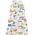 Chilsuessy Baby Sleeping Bag for Summer 100% Cotton 0.5 Tog, Infant Sleeping Bag Unisex Wearable Blanket Sleeping Sack for Toddler, Cartoon vehicle, 110cm/3-4 T