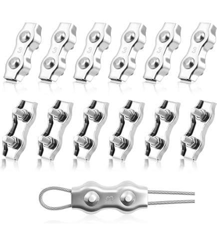 Juego De 15 Abrazaderas De Acero Inoxidable Para Tendedero - Compatibles Con Cable De 3mm