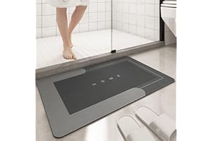 Bingobang Absorbent Bath Mat Non Slip Anti Mould 45 x 75 cm, Diatom Mud Bathroom Shower Floor Mat, Quick-Dry 4 Layer Thickened Rug for Bedroom, Kitchen, Toilet, Door