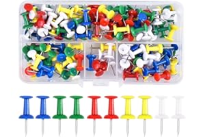 Dokpav 200PCS Multicolore Punaises Décoratives, 5 Couleurs Punaises à tête en Plastique, Creative Mode Punaises, Décoratifs Punaises pour Mur, Cartes, Photos, Tableau d'affichage ou Tableaux en Liège