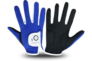 FINGER TEN Golf Gloves Kids All Weather Soft for Left and Right Hand Rain Grip Breathable Value Pair, Golf Gloves for Girls Boys Wear-Resistant Non Slip Comfortable Color Black Green White