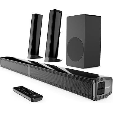 Soundbar Bluetooth 4.2 Con 4 Altoparlanti – Suono Surround 3D Per TV, PC E Smartphone, Cavo USB E Audio Inclusi