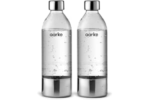 Aarke 2-pack Flaskor för Kolsyremaskin Carbonator 3, fri från BPA och med Detaljer i stål (800 ml)