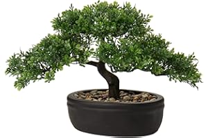 BRIFUL U/S Plantas Artificiales de bonsái para casa de Campo, Cocina, baño, Oficina, decoración pequeña Artificial para decoración de casa, Plantas en Maceta (árbol bonsái #04)